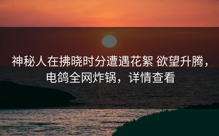 神秘人在拂晓时分遭遇花絮 欲望升腾，电鸽全网炸锅，详情查看
